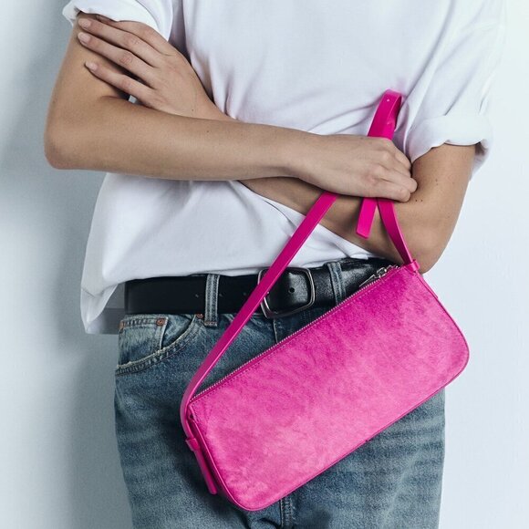 ZARA FAUX FUR LEATHER SHOULDER BAG - Picture 3 of 6